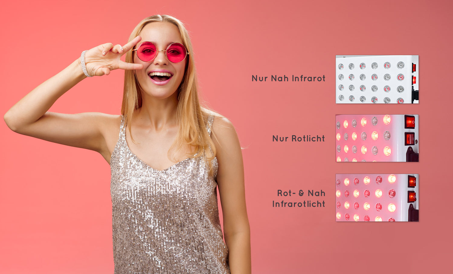 nuuva rotlichtleuchte für infrarot, nah-infrarot und beides - alle 3 modelle in einem Produkt