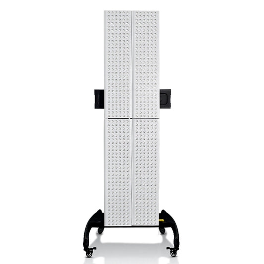 Vertikaler Stand für LED-Lichtpanelle auf Rollen in kombi mi 4-Led-Panellen
