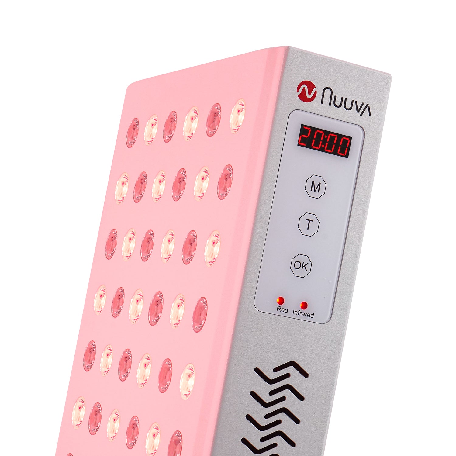 nahaufnahme der nuuva bio 300 tischleuchte zur lichttherapie mit rotlicht